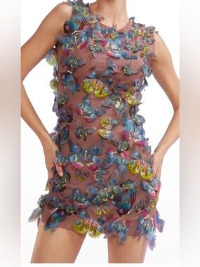 Cynthia Rowley butterfly appliqué dress